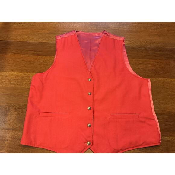 XL Orvis Wool Tartan Plaid Red Vest Reversible Christmas Dress - Picture 3 of 8